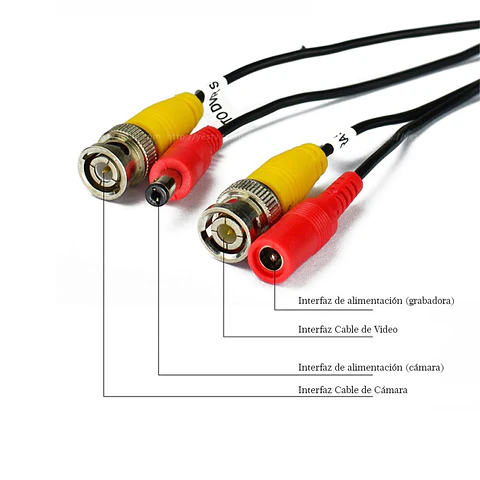 Cable Para Cámaras Seguridad Cctv Video Y Poder Bnc 15 Metros