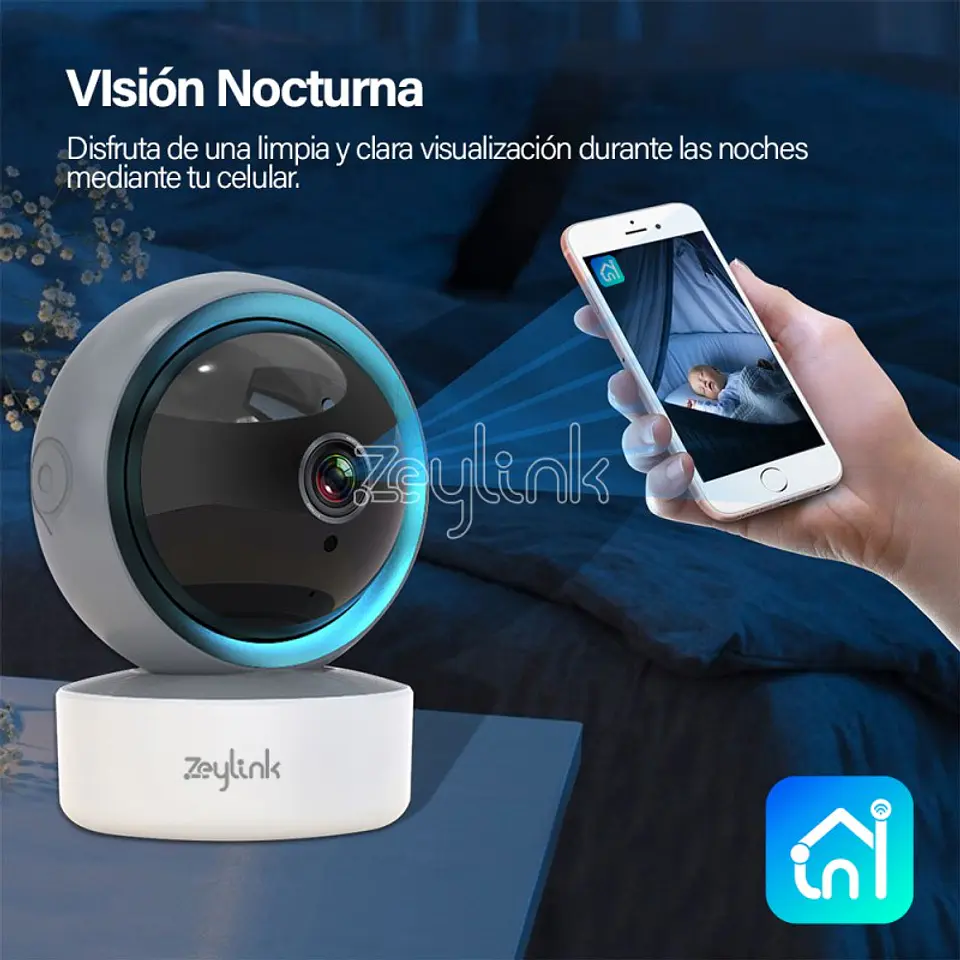 Cámara Wifi 5Mp 360° Ptz Alta Resolucion Alarma Movimiento Full Color 3