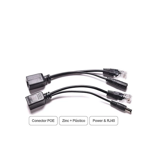 Conector Poe Adaptador Inyector Pasivo Rj45 Con Plug De Poder