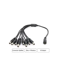 Cable Divisor De Poder Pulpo 1 A 8 Para Cámara Seguridad Bnc Cctv
