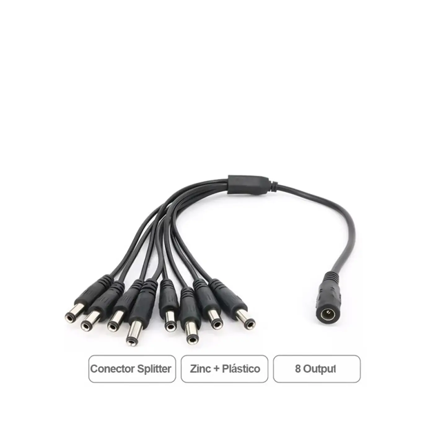Cable Divisor De Poder Pulpo 1 A 8 Para Cámara Seguridad Bnc Cctv 1