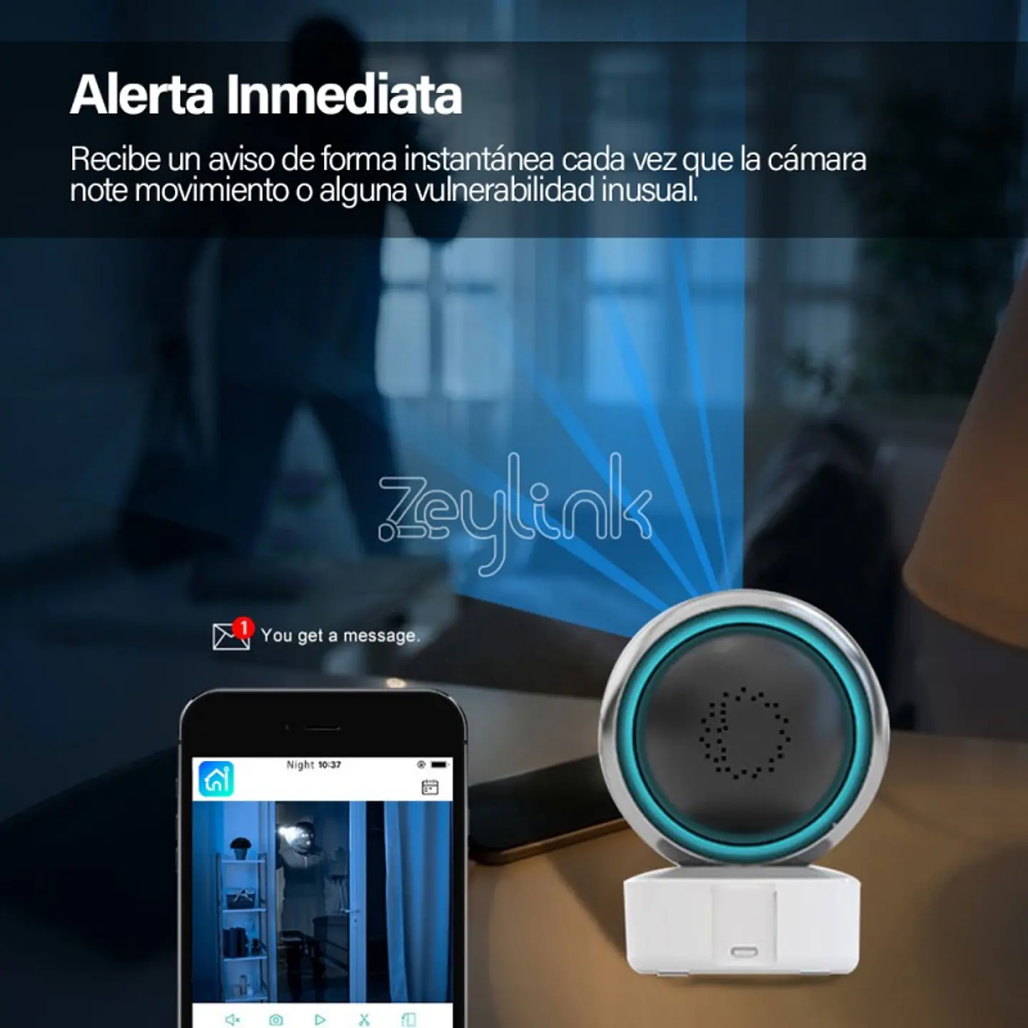 Cámara Wifi 5Mp 360° Ptz Alta Resolucion Alarma Movimiento Full Color 4