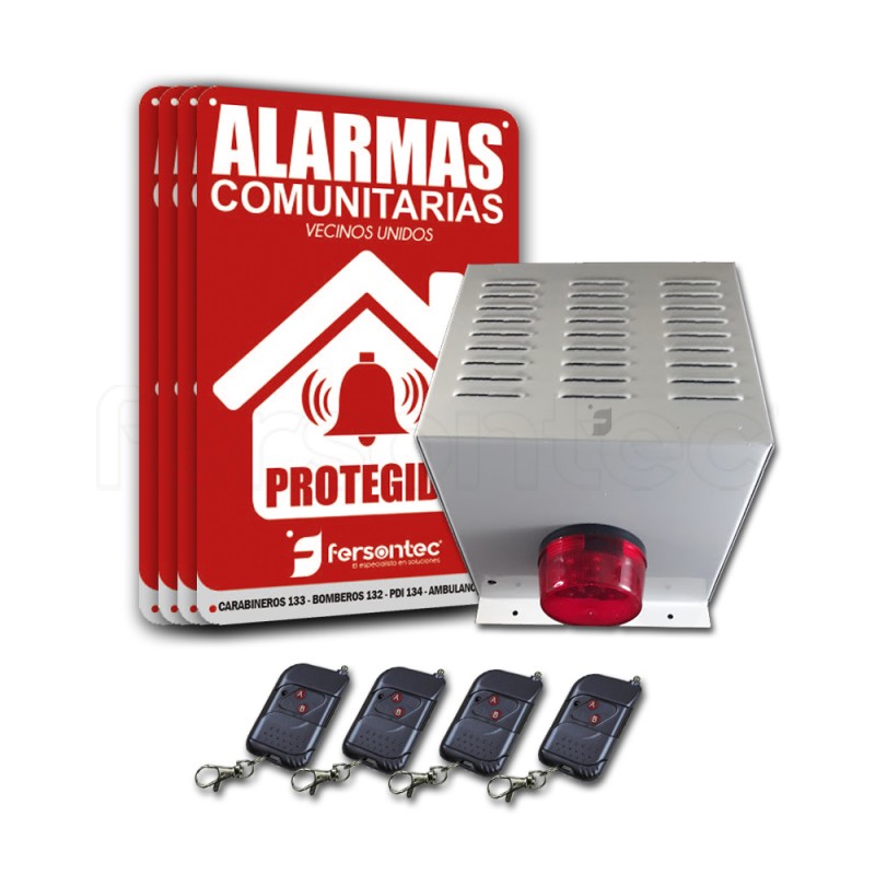 KIT ML9 - Sirena con Botón de pánico + Activación por Celular