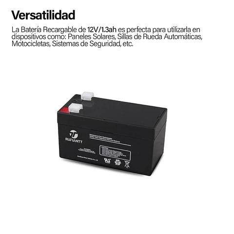 Bateria 12V 1.3 Ah Recargable