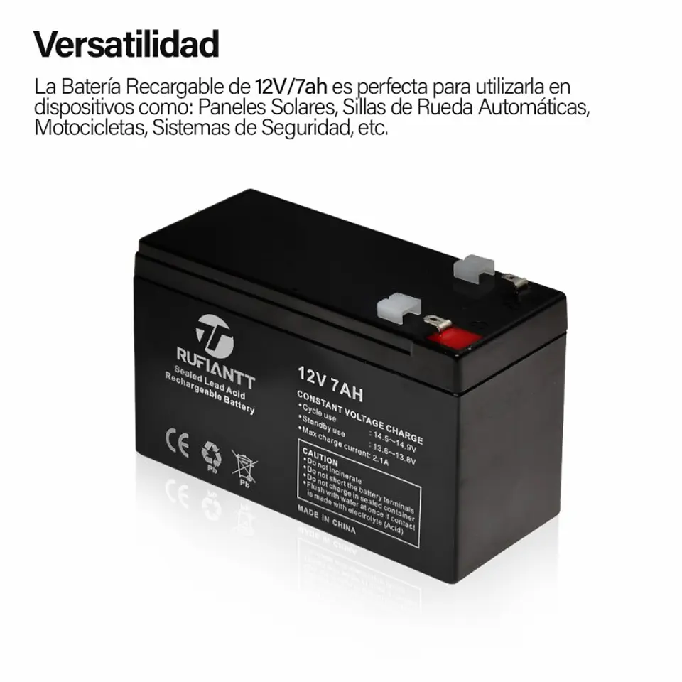 Bateria 12 Volt 7Ah Amperes Recargable 2