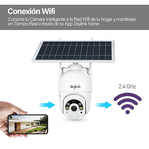 Camara Solar Ip Wifi 3MP Super HD Exterior Ptz 360 Alta Difinicion App