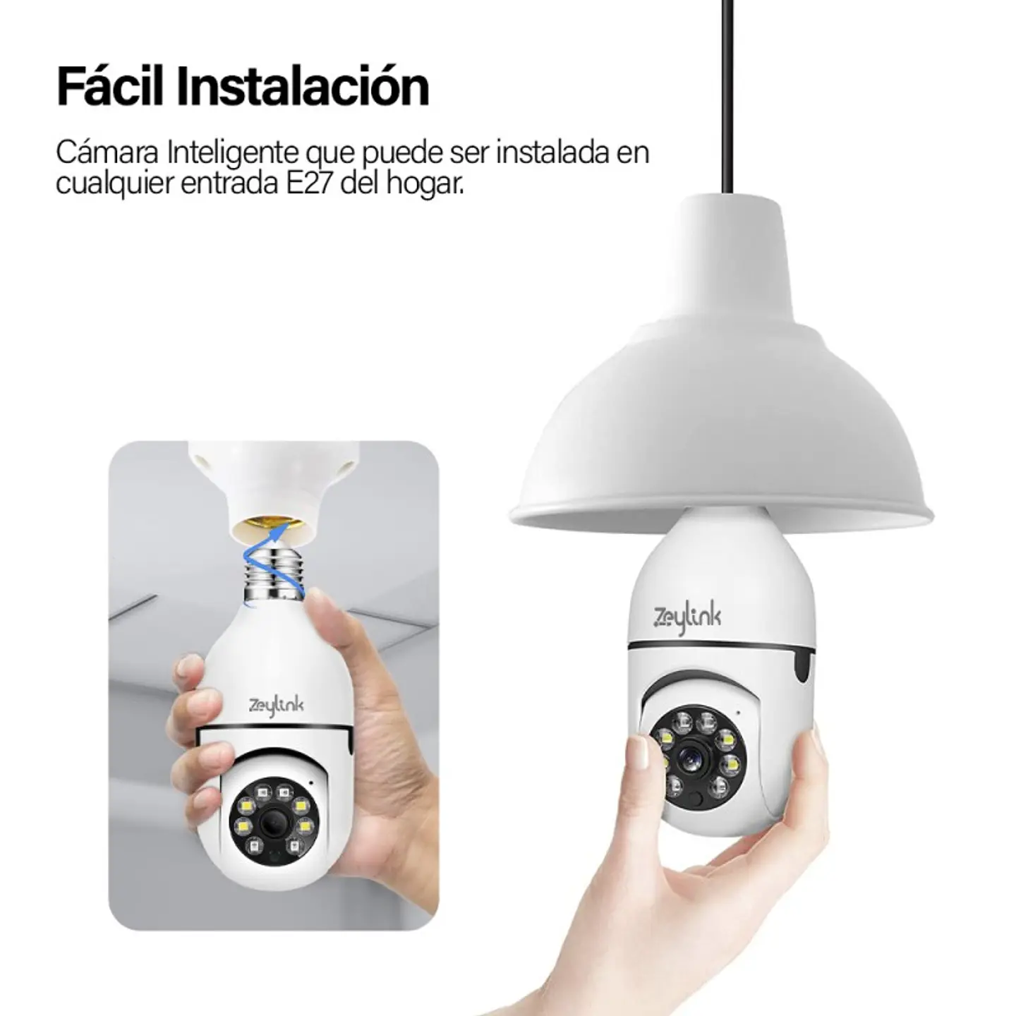 Camara Ampolleta Wifi 4MP 2K 360 Panoramica E27 Alta Nitidez 2