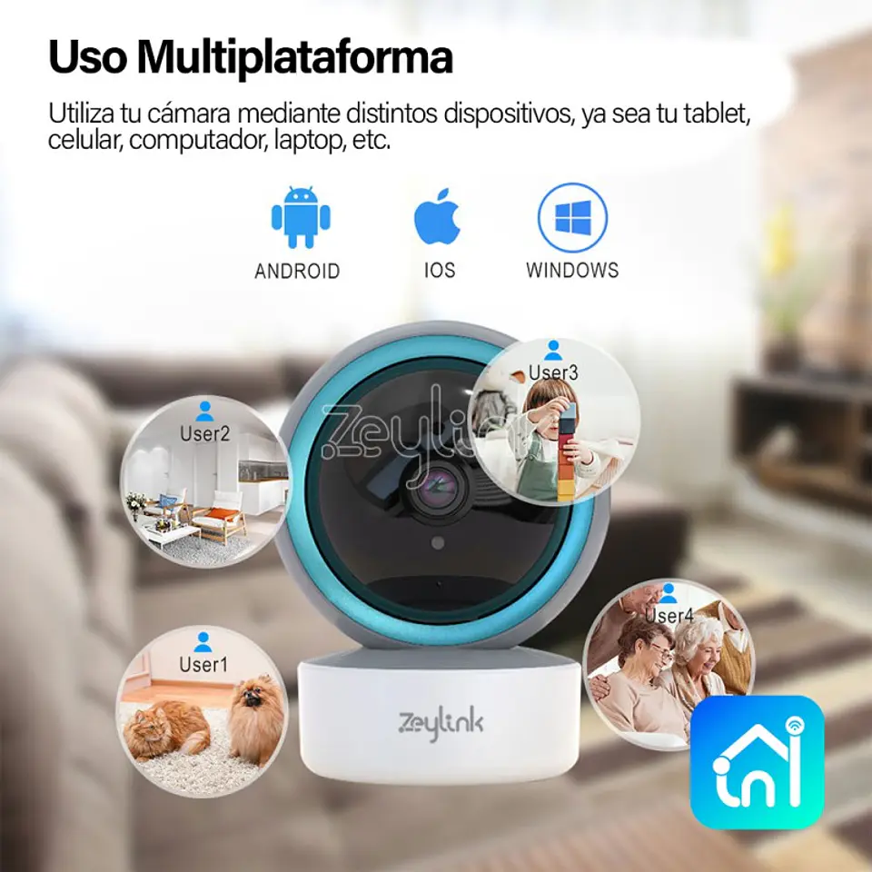 Cámara Wifi 5Mp 360° Ptz Alta Resolucion Alarma Movimiento Full Color 6