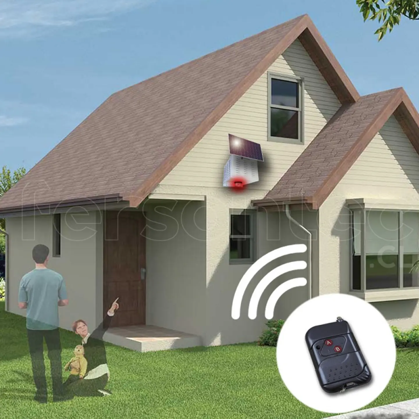 Alarma Comunitaria Solar Autonoma 30W 128Db Inalambrica Sos Vecinal 2