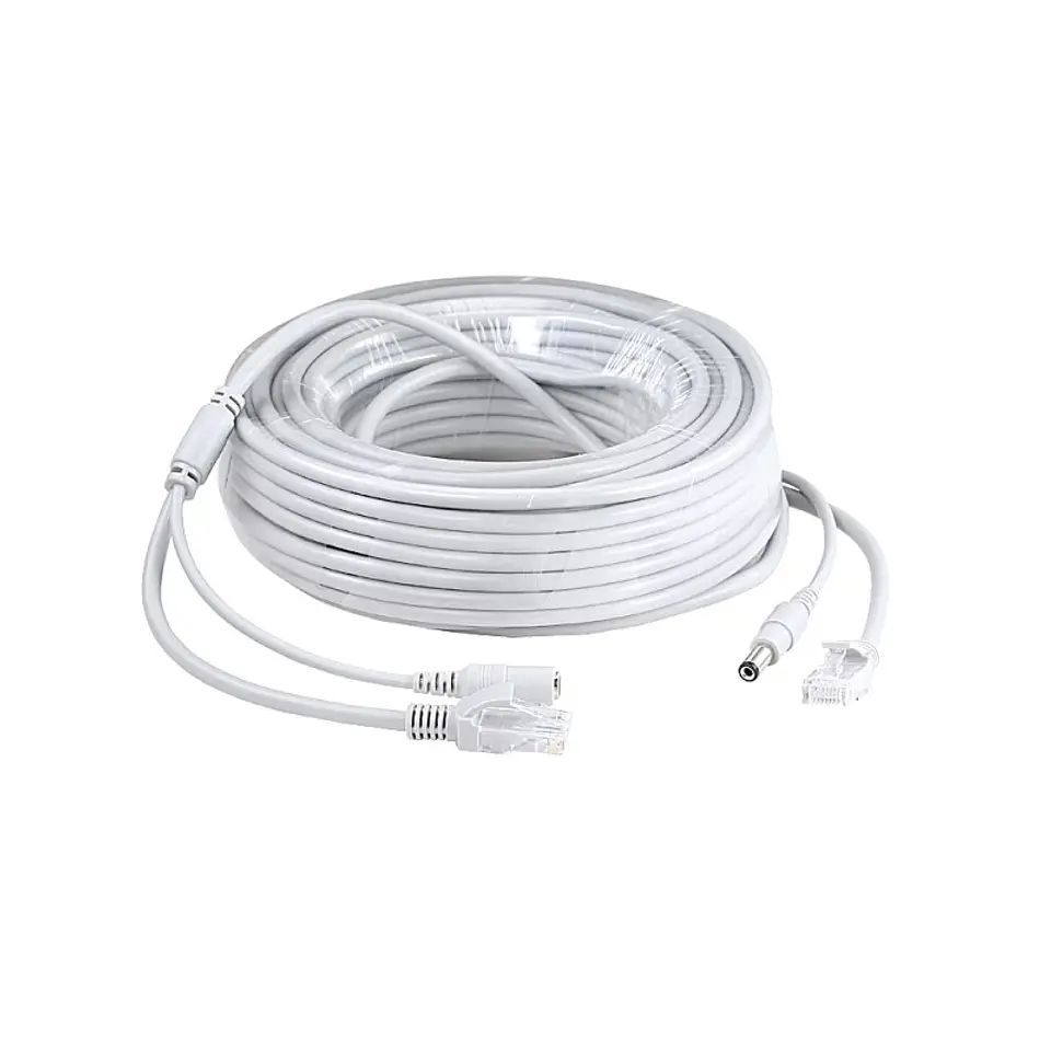 Cable Ethernet Rj45 + Dc Poder Cat5E 10 Mts Para Cámaras Ip Nvr Cctv 1