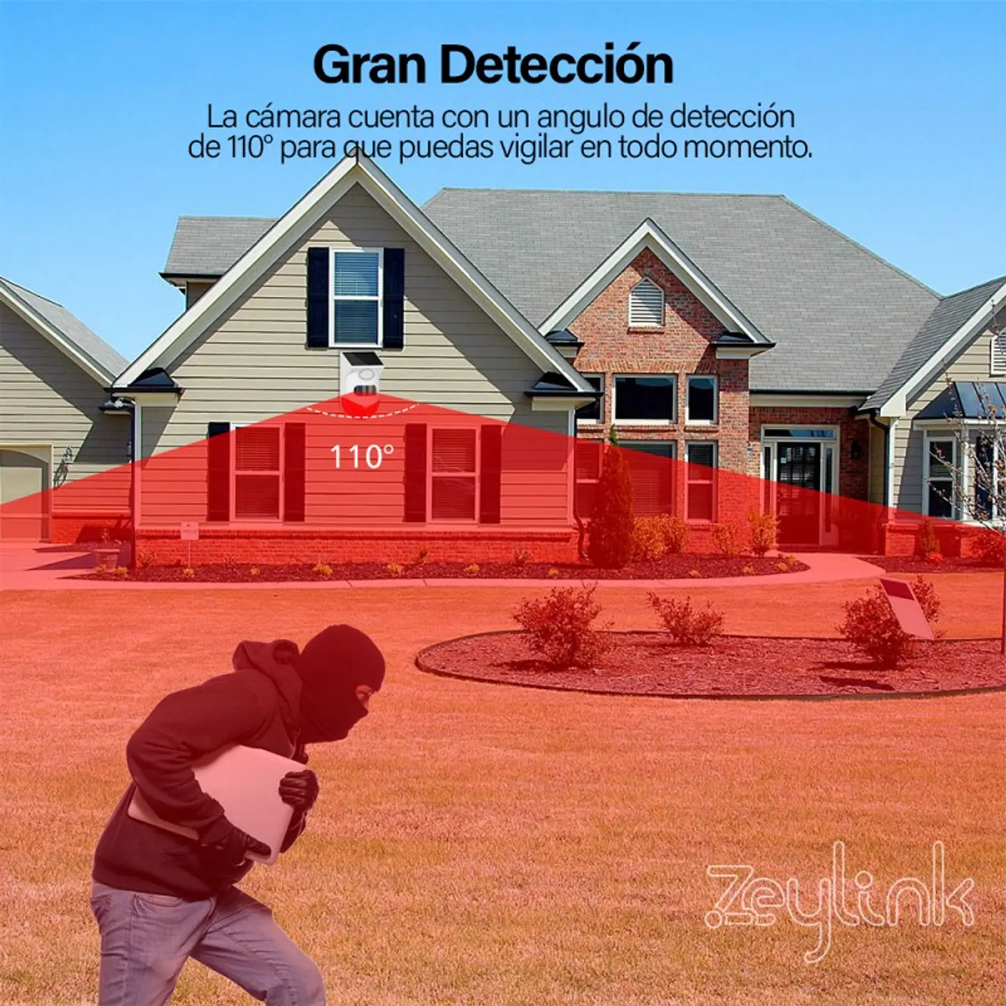 Sensor Pir Alarma Wifi Solar Sonido 120Db 433 Mhz Zeylink 8