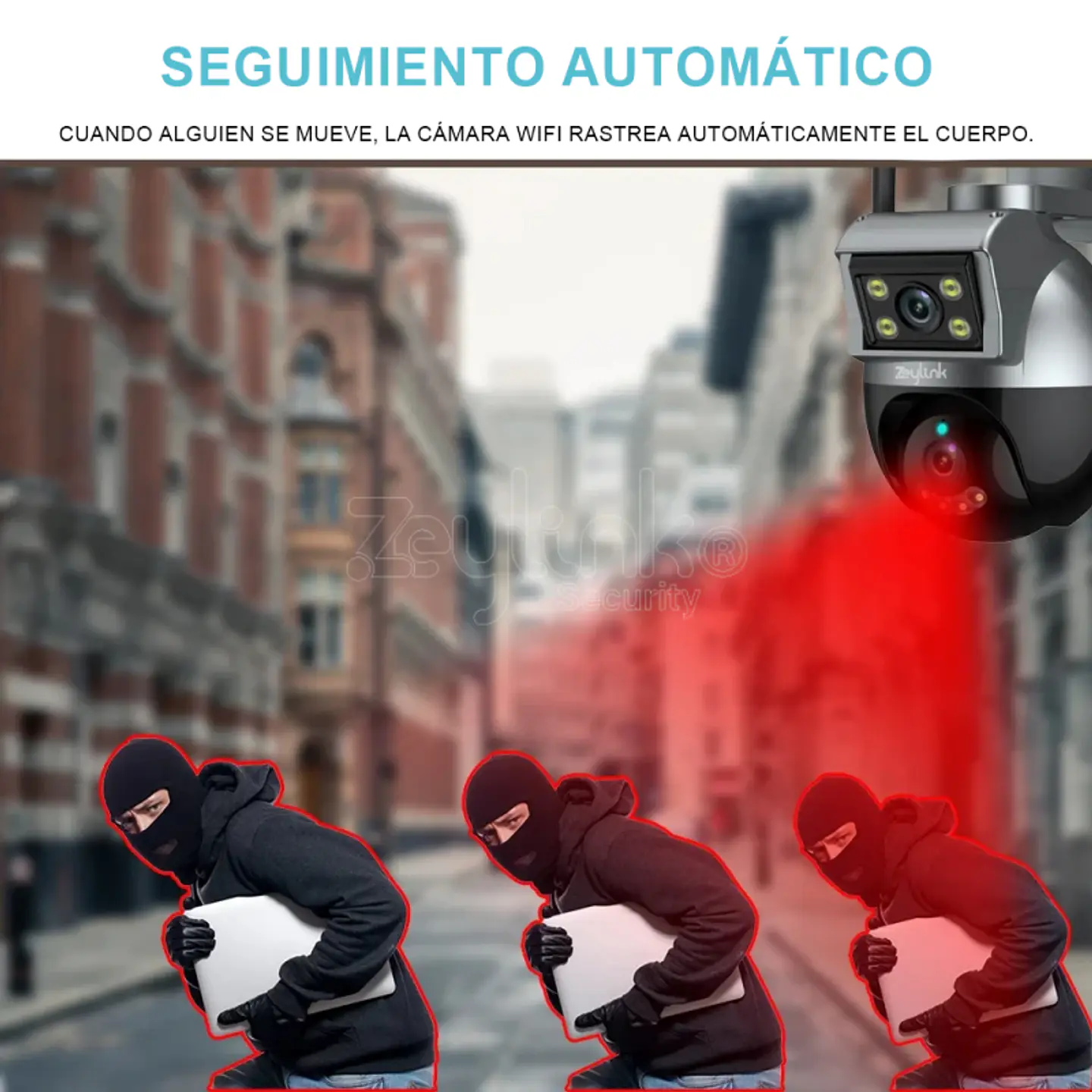 Cámara Seguridad IP Wifi 4MP Exterior Doble Lente Ptz 360° Full Color 3