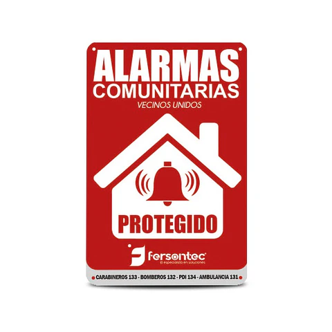 Placa Disuasiva Vecinos Vigilando Para Alarma Comunitaria 4G Gsm Chile
