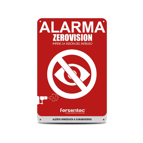 Cartel Placa Disuasivo Letrero Zero Vision Alarma Casa Negocio