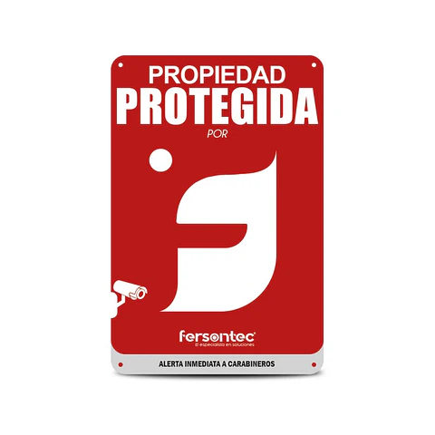 Cartel Placa Disuasivo Letrero Propiedad Protegida Alarma Casa Negocio