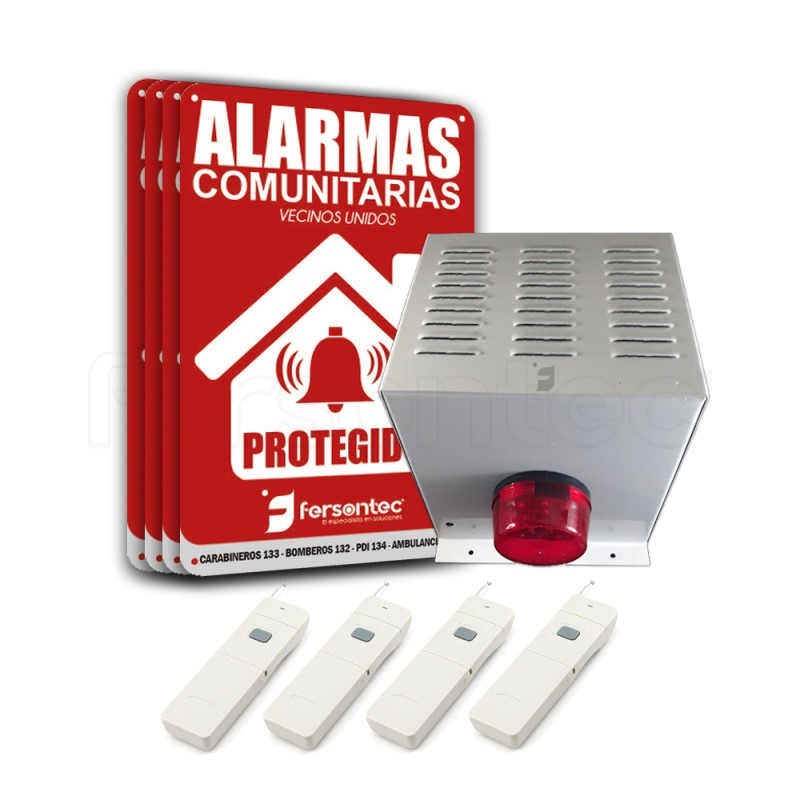 Alarma Comunitaria Rf Larga Distancia Bestial Sonido Disuasivo 30W