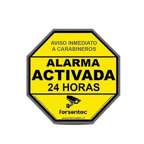 Cartel Disuasivo Alarma Activada Para Alarma Inalambrica De Seguridad