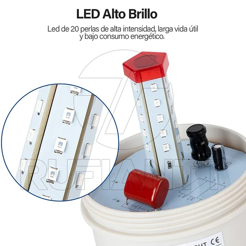 Baliza Led Emergencia Color Ambar 220V Apernada