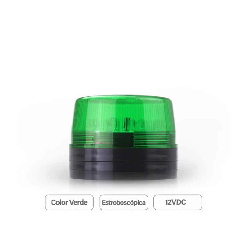 Baliza Led Color Verde 12V Destellante Luz Emergencia