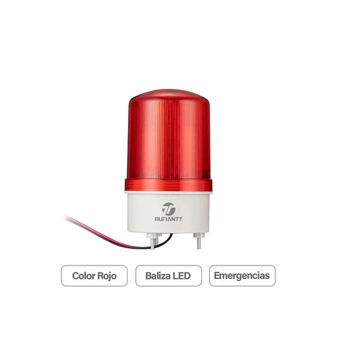 Baliza Led 220V Color Rojo Apernada Emergencia Vehicular