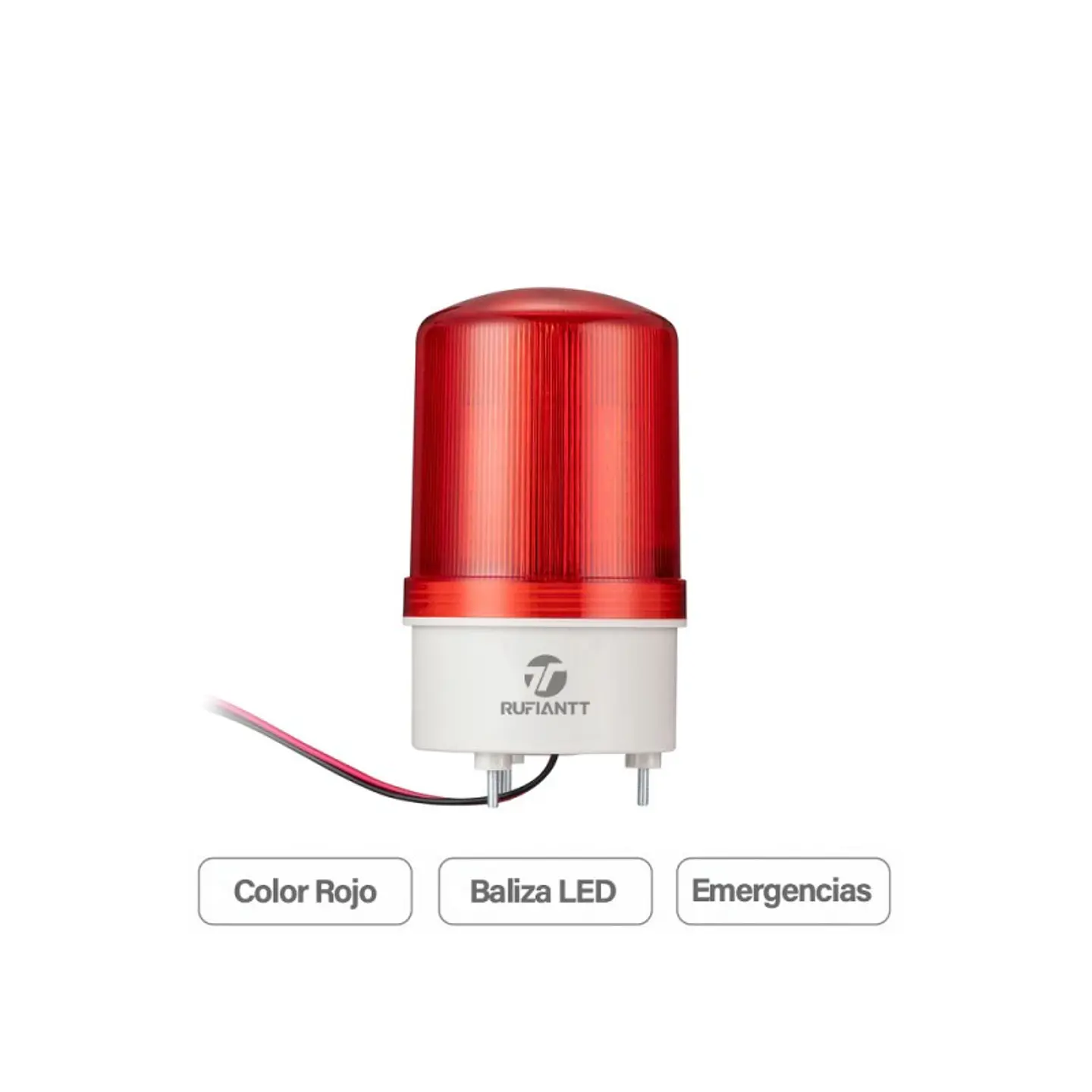 Baliza Led 220V Color Rojo Apernada Emergencia Vehicular 1