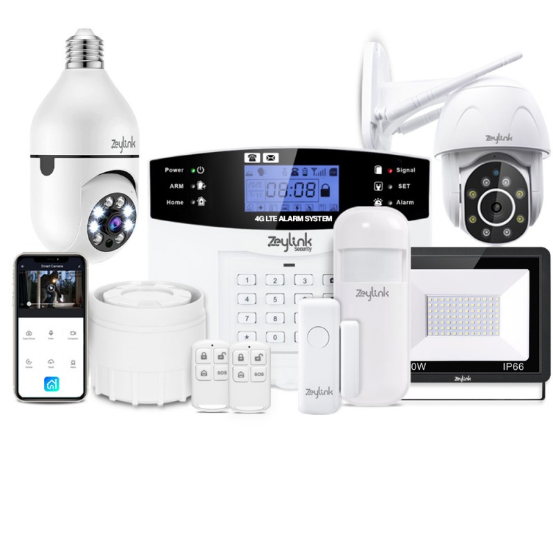 Alarma 4G Con Cámara Ip Wifi Motorizada + Sensores Para Casa & Negocio