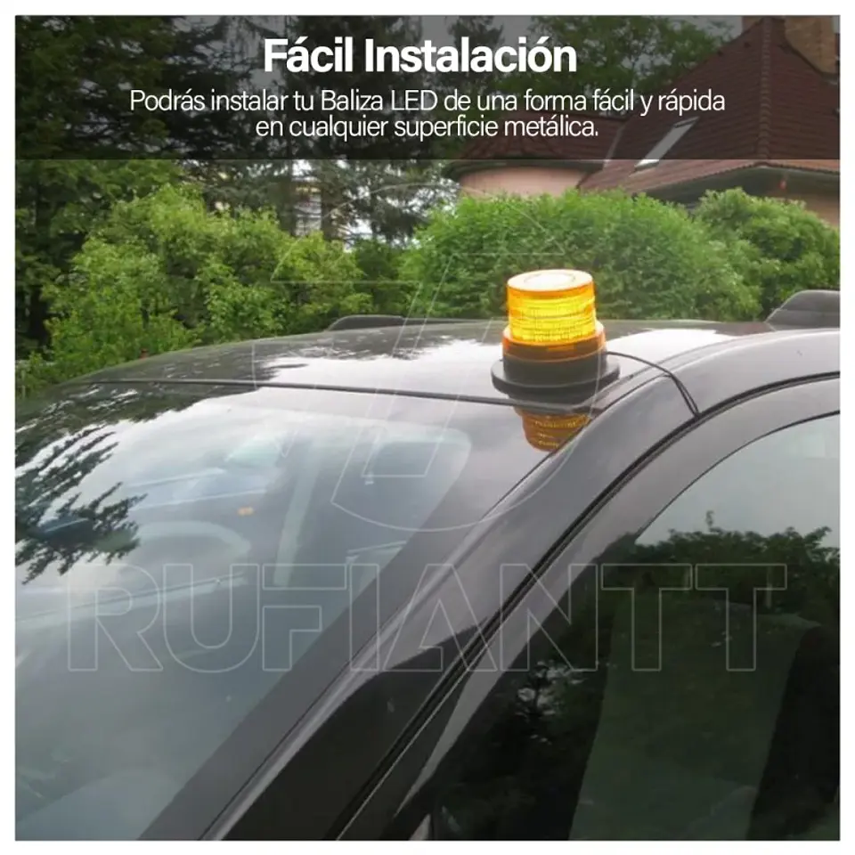 Baliza Led Con Imán Color Ambar Estroboscópica 12 - 60Vdc Emergencia 4