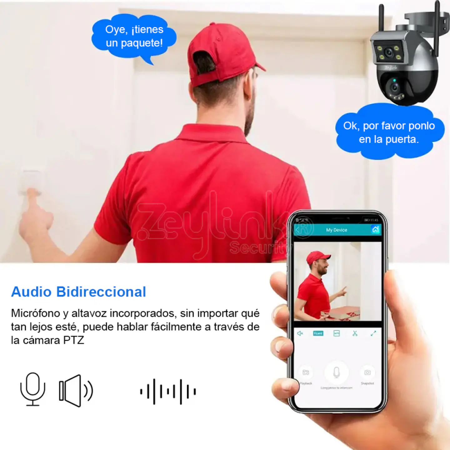 Cámara Seguridad IP Wifi 4MP Exterior Doble Lente Ptz 360° Full Color 5