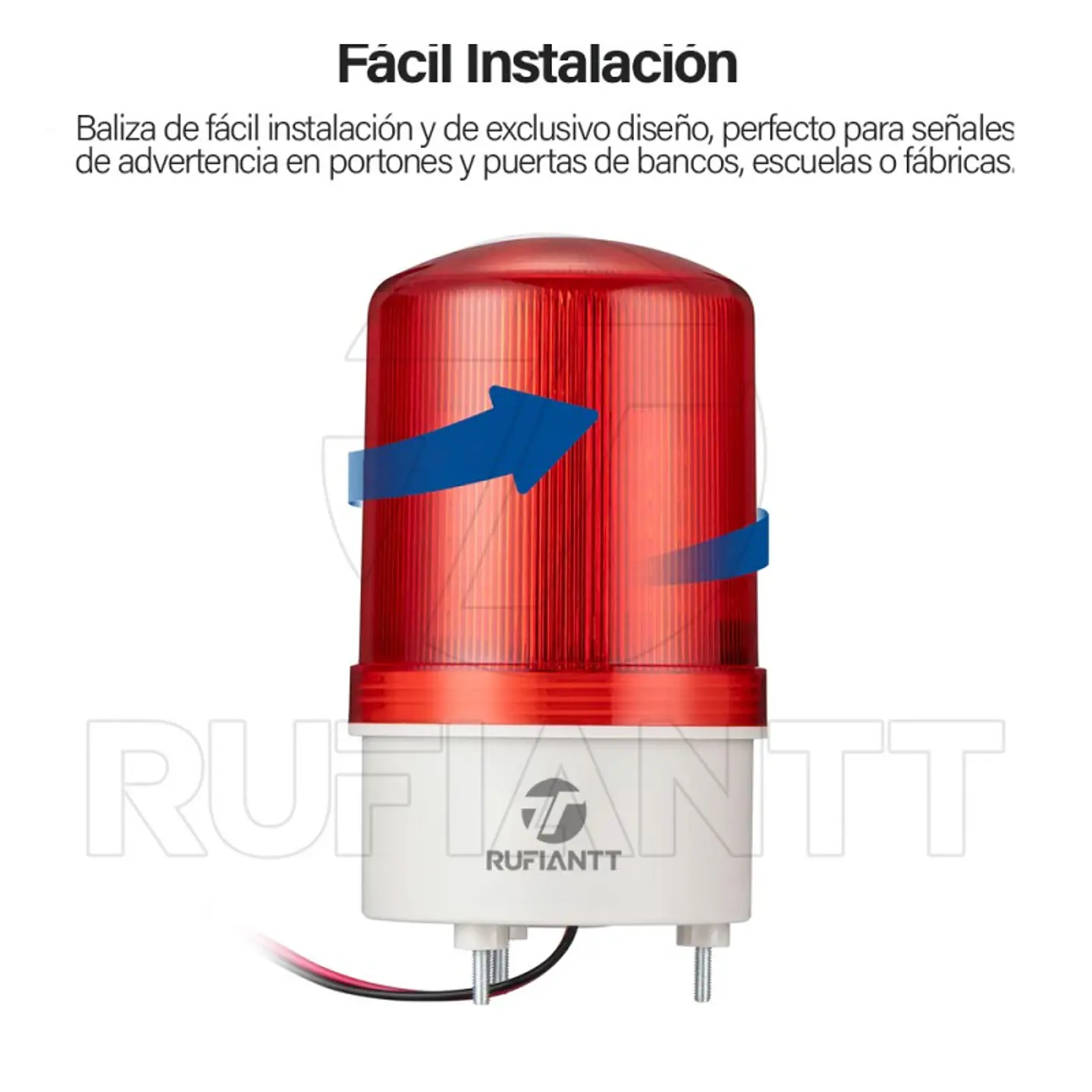 Baliza Led 220V Color Rojo Apernada Emergencia Vehicular 3