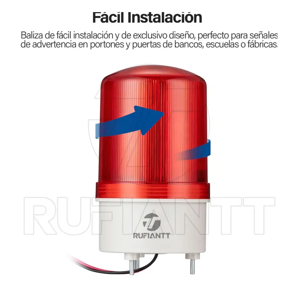 Baliza Led 220V Color Rojo Apernada Emergencia Vehicular 3