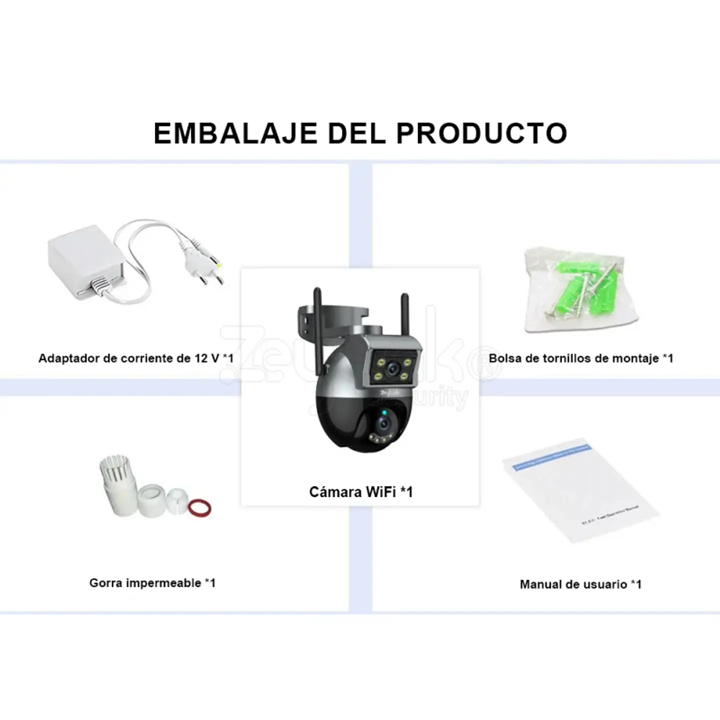 Cámara Seguridad IP Wifi 4MP Exterior Doble Lente Ptz 360° Full Color 7
