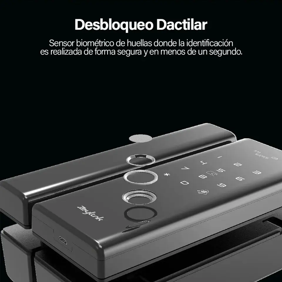 Cerradura Inteligente Para Puerta Vidrio 10-12mm Huella Tarjeta Clave ZLK 4