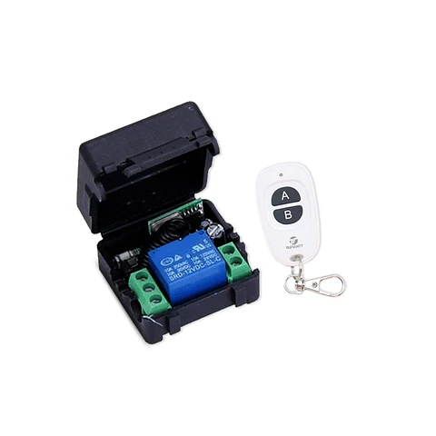 Módulo 1 Relé Inalámbrico 1Ch 12V 433 Mhz + Control Remoto Portón Garaje Alarma