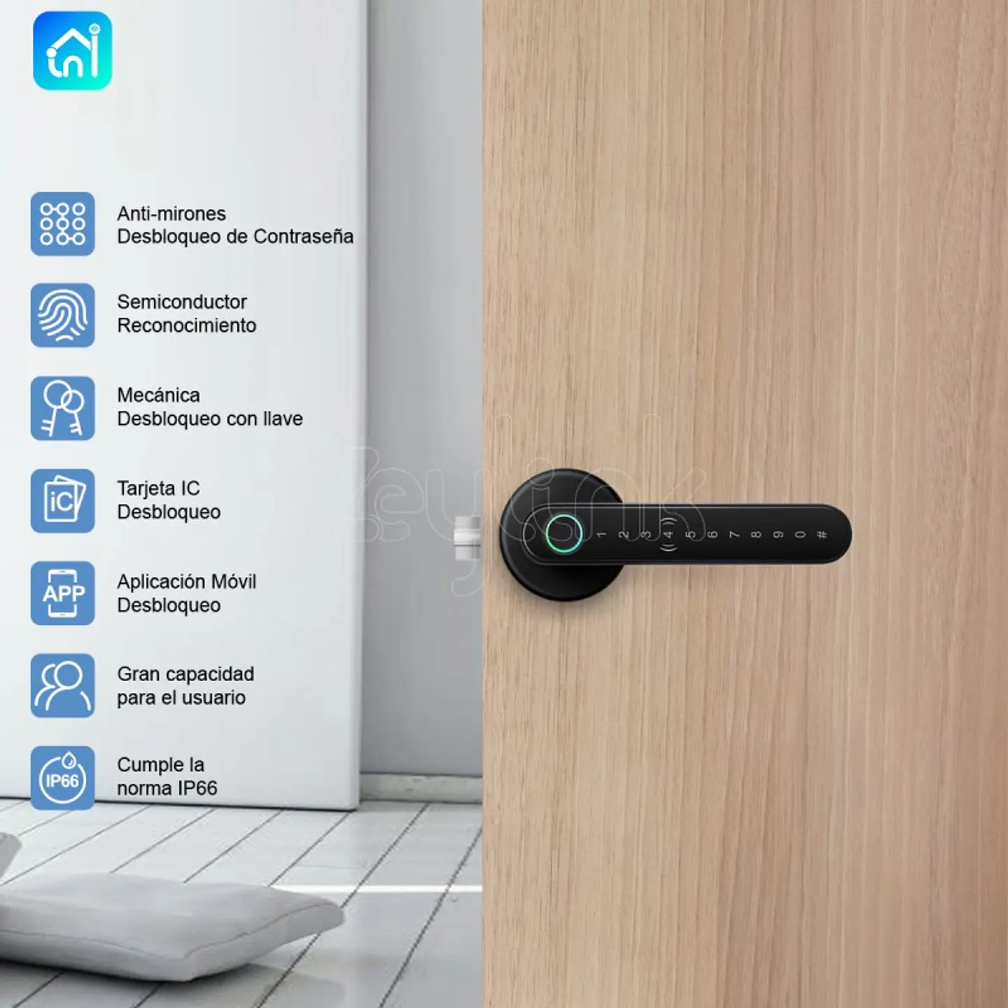 Cerradura Inteligente X800S Huella, Clave, Tarjeta Bluetooth Zeylink 2