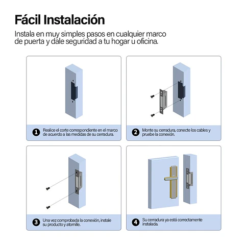 Cerradura Eléctrica Empotrado Para Puertas No 12Vdc RF-N110
