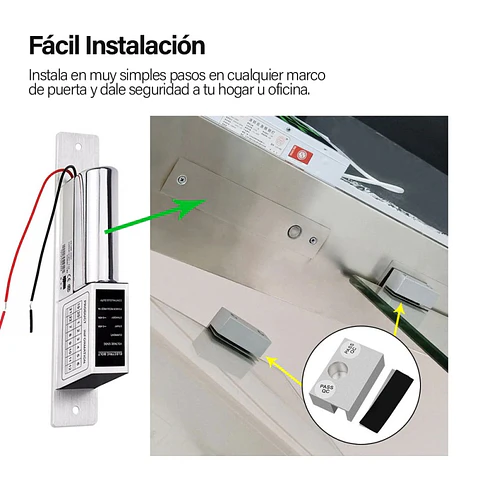 Cerradura Eléctrica Pivote Empotrado Para Puertas 12Vdc