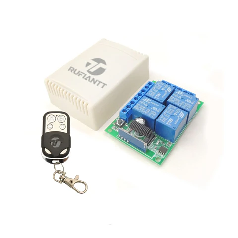 Rele Inalambrico 4 Canales 12v + Control Remoto 433 Mhz 