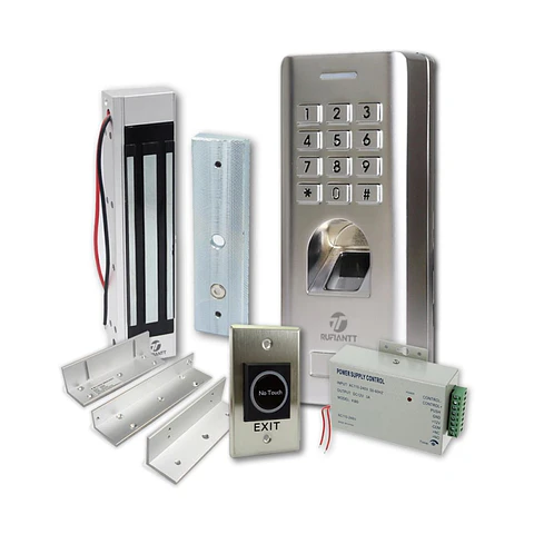 Kit 6 Control Acceso Biometrico Con Teclado Anti Vandalico + Cerradura Para Oficina Empresa
