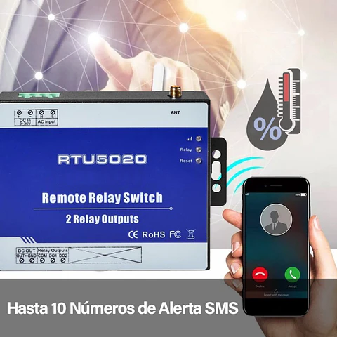 Relé Gsm Control Remoto Interruptor A Distancia 2 Salidas Rtu 5020