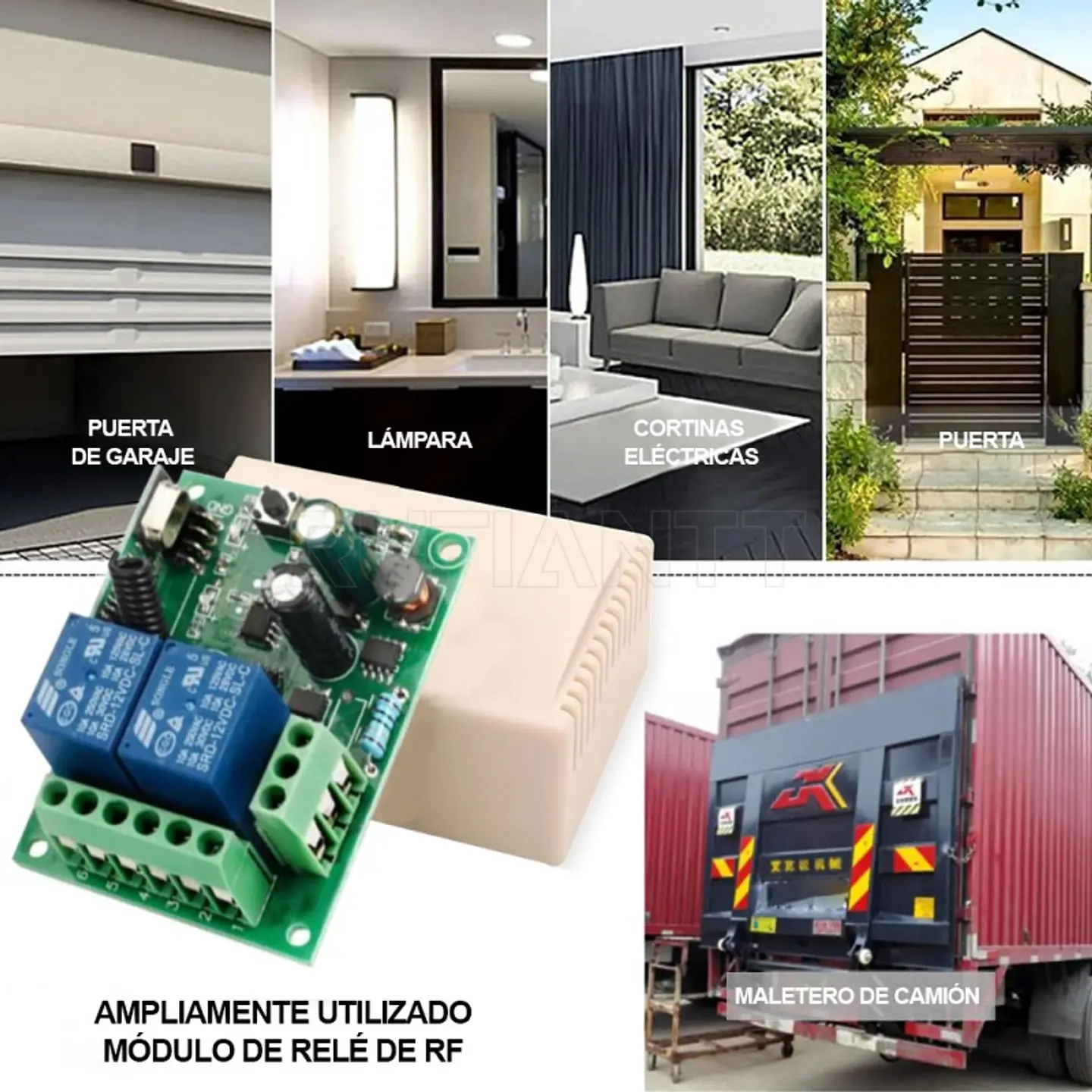 Rele Inalambrico 2 Canales 12v + Control Remoto 433 Mhz  3
