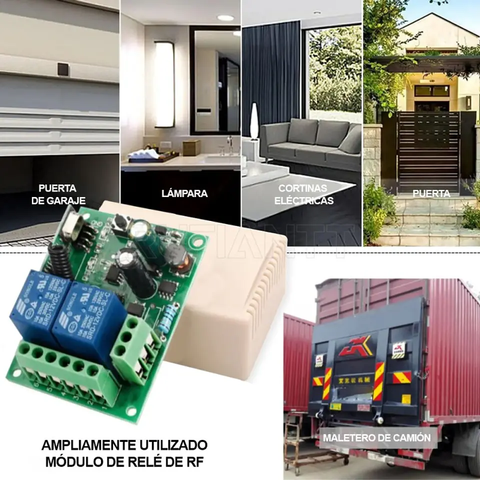 Rele Inalambrico 2 Canales 12v + Control Remoto 433 Mhz  3