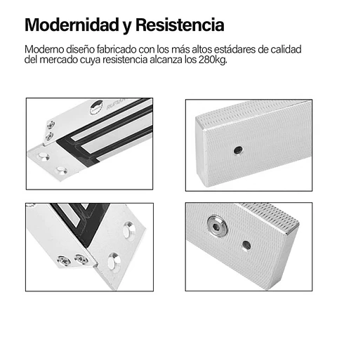 Cerradura Electromagnética Embutido 280Kg Seguridad 600Lbs