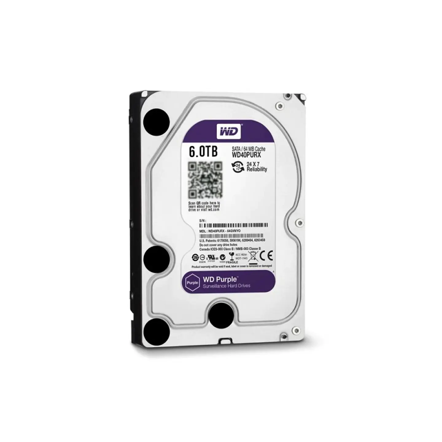 Disco Duro Para Dvr Vigilancia 6Tb Interno Western Digital Purple 2