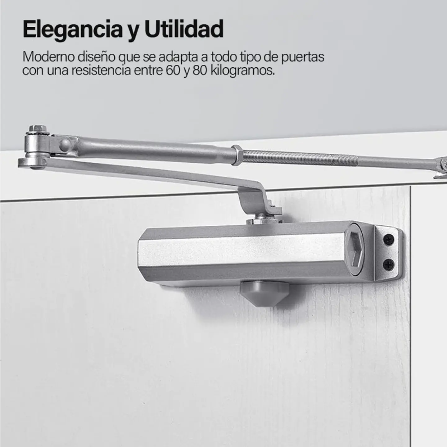 Cierra Puertas Brazo Hidraulico 60 - 80Kg Velocidad Ajustable 2