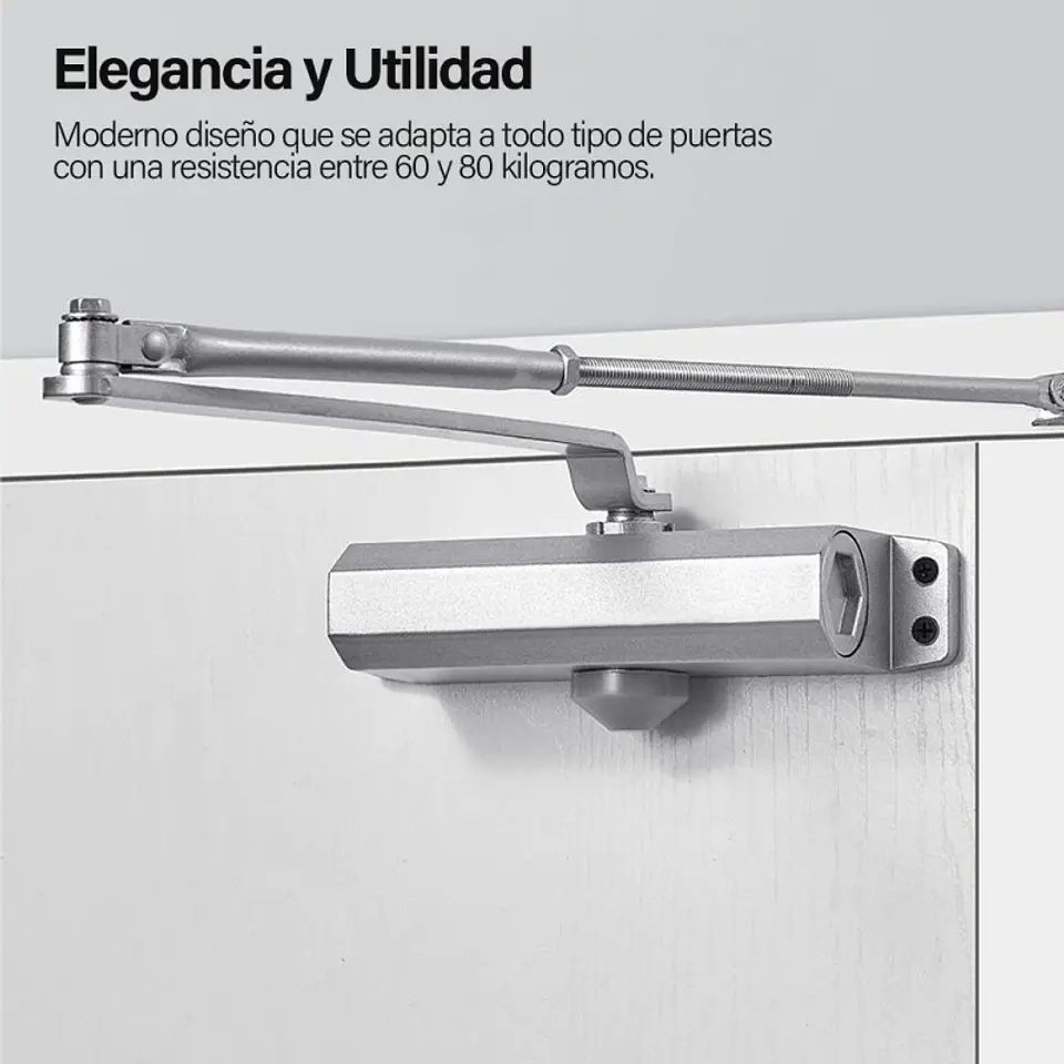 Cierra Puertas Brazo Hidraulico 60 - 80Kg Velocidad Ajustable 2