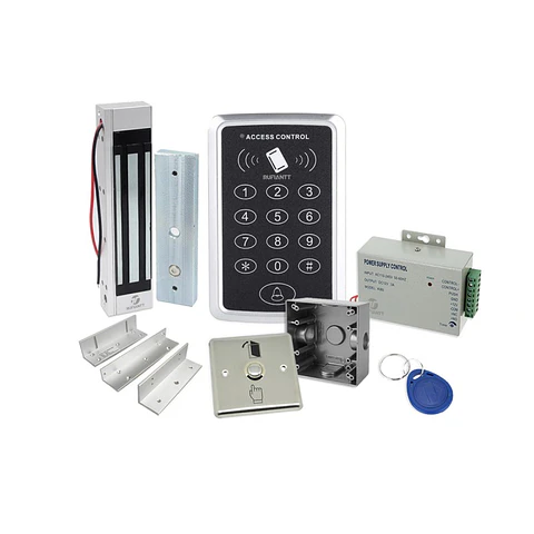 Kit 1 Control Acceso Teclado Rfid + Chapa Magnética 180Kg Seguridad Para Puerta Porton