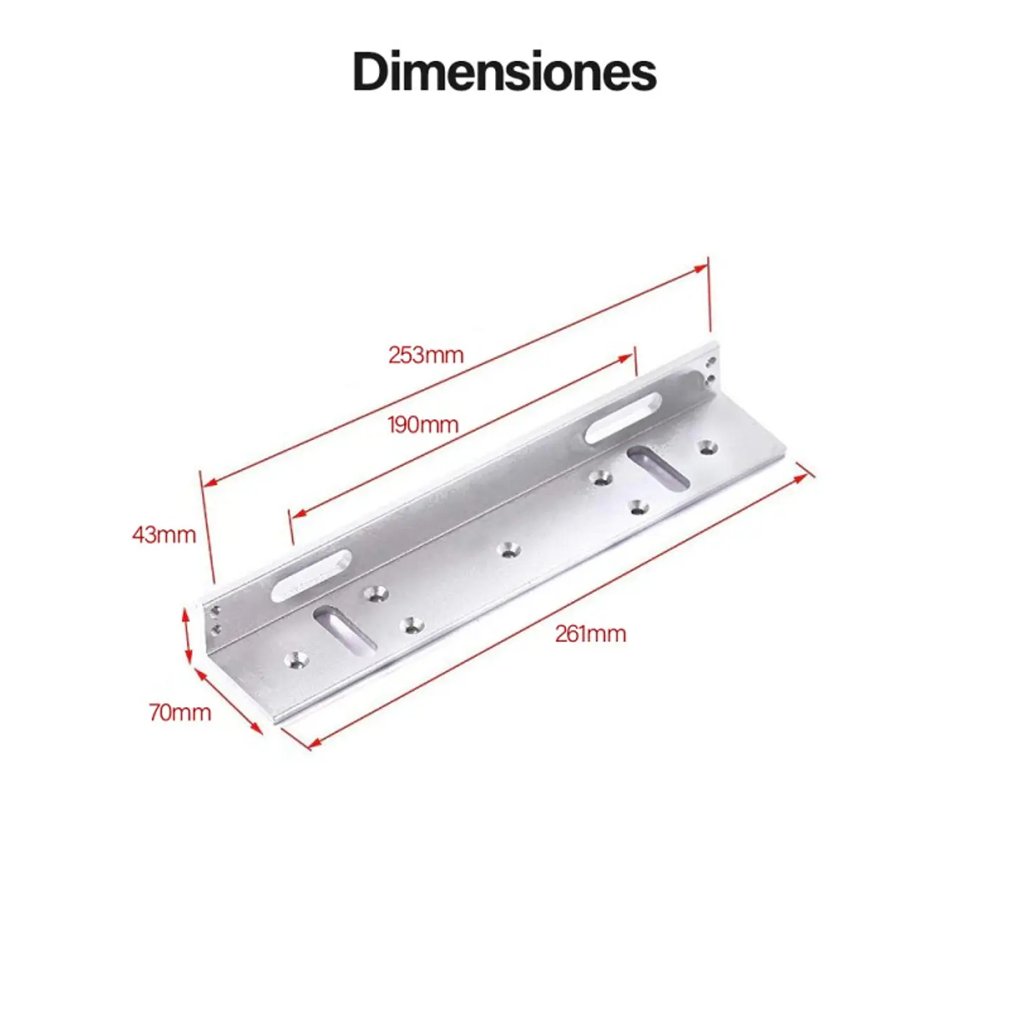Soporte En L Para Cerradura Electromagnética Puerta 500Kg 4