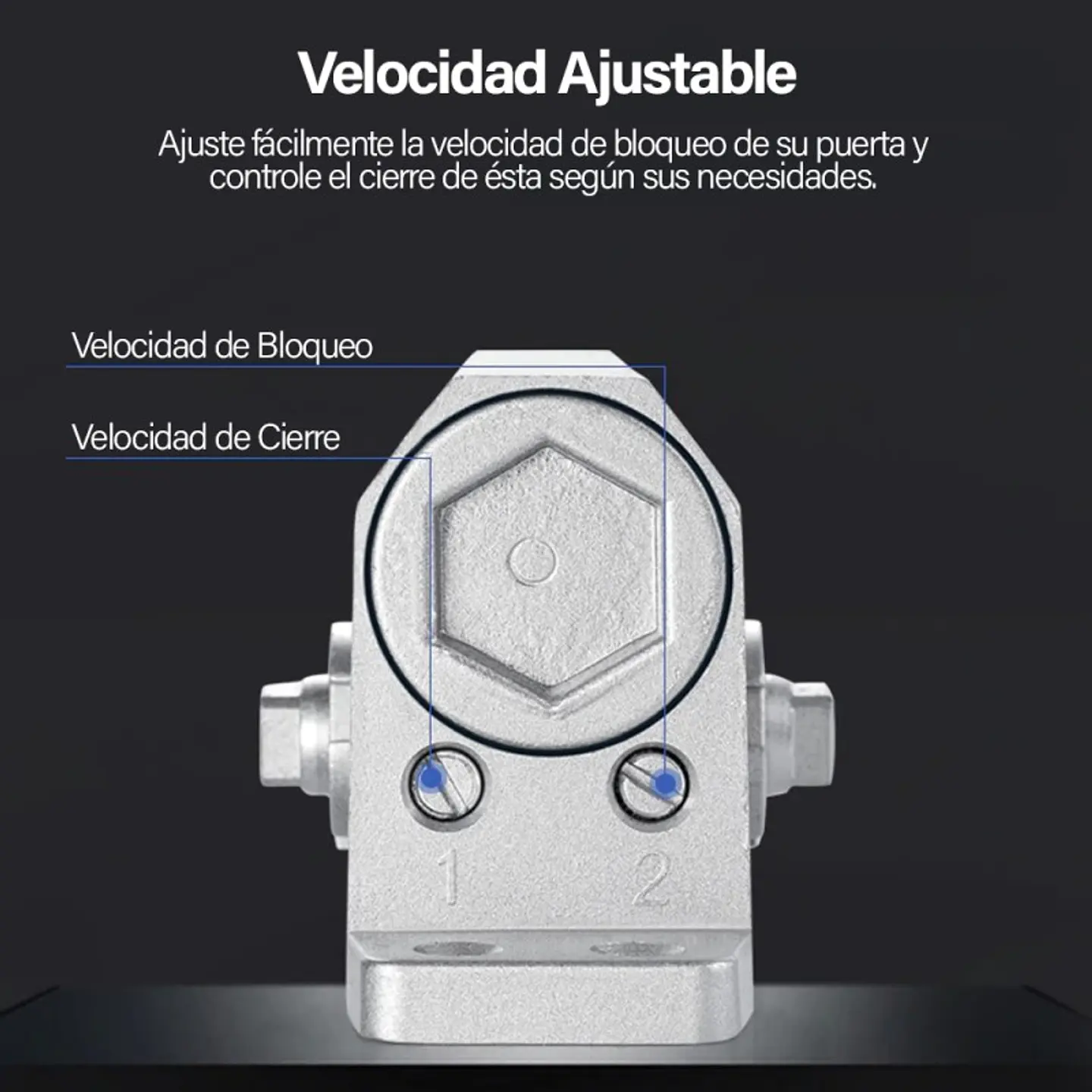 Cierra Puertas Brazo Hidraulico 60 - 80Kg Velocidad Ajustable 3