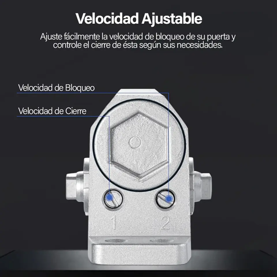 Cierra Puertas Brazo Hidraulico 60 - 80Kg Velocidad Ajustable 3
