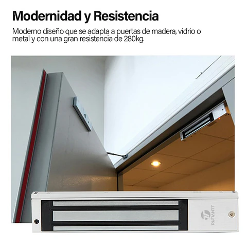 Cerradura Magnetica 280Kg Para Puertas 12V/24V Con Timer y Salida Rele